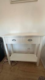 Stijlvolle witte wandtafel / sidetable - 80x80x30 cm, Ophalen, Kunststof, 50 tot 100 cm, Zo goed als nieuw