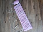 Roze lichtgevende muis en toetsenbord, Computers en Software, Toetsenborden, Ophalen of Verzenden, Zo goed als nieuw