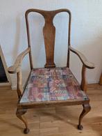 Vintage Houten Leunstoel, Huis en Inrichting, Stoelen, Ophalen, Gebruikt, Bruin, Eén