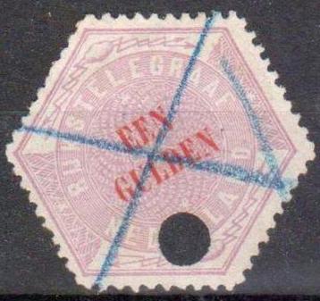 postzegel NVPH TG11 Telegramzegel "EEN GULDEN" 1877 (gest.).