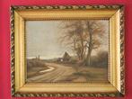 Origineel olieverf op hout , goudkleur lijst €75 antiek,, Antiek en Kunst, Kunst | Schilderijen | Klassiek, Verzenden