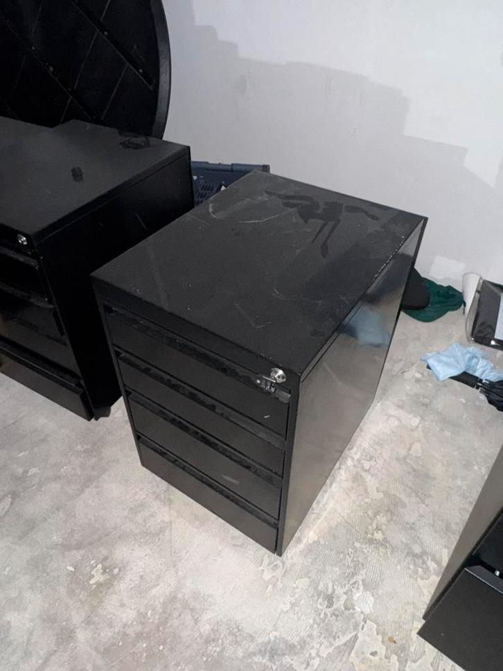 2x Zwarte Ladekastjes Bureau - 63x50x40cm, Huis en Inrichting, Kasten | Ladekasten, Gebruikt, Minder dan 100 cm, Minder dan 50 cm