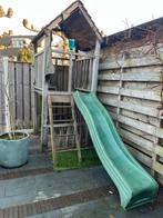 Houten Speelhuis met Glijbaan, Kinderen en Baby's, Speelgoed | Buiten | Speeltoestellen, Ophalen, Gebruikt, Glijbaan