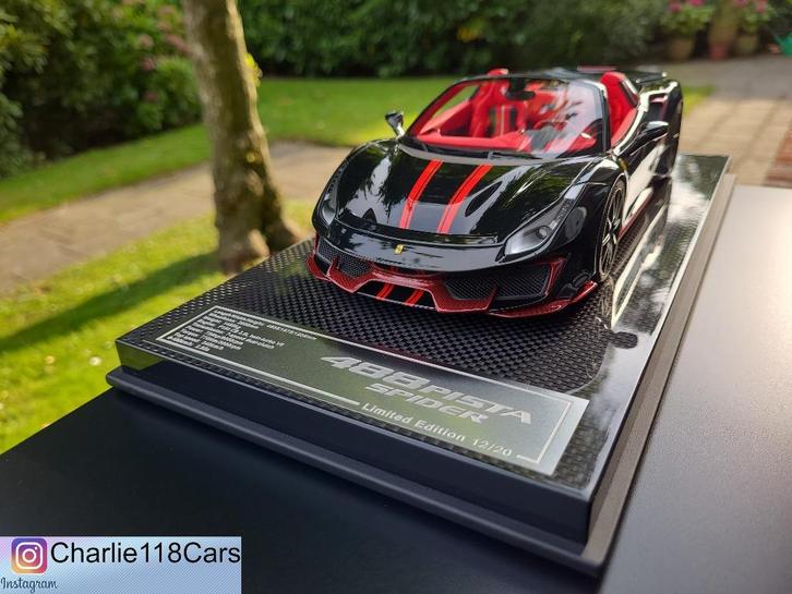 Dino Models 1/18 Ferrari 488 Pista Spider – Nero Daytona, Hobby en Vrije tijd, Modelauto's | 1:18, Nieuw, Ophalen of Verzenden