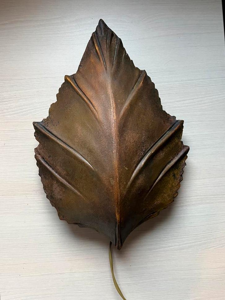 Stijlvolle vintage Regency keramieke leaf of blad wandlamp, Huis en Inrichting, Lampen | Wandlampen, Ophalen of Verzenden