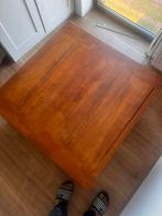 Teakhouten salontafel op wielen - makkelijk verplaatsbaar, Gebruikt, 100 tot 150 cm, Minder dan 50 cm, Vierkant
