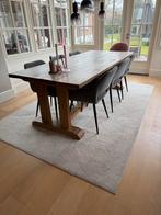 Massief Eiken Eettafel - 100x230 cm, Gebruikt, 100 tot 150 cm, Eikenhout, 200 cm of meer