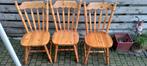 Eetkamer stoelen student, Huis en Inrichting, Ophalen, Gebruikt, Grenenknopstoel, Hout