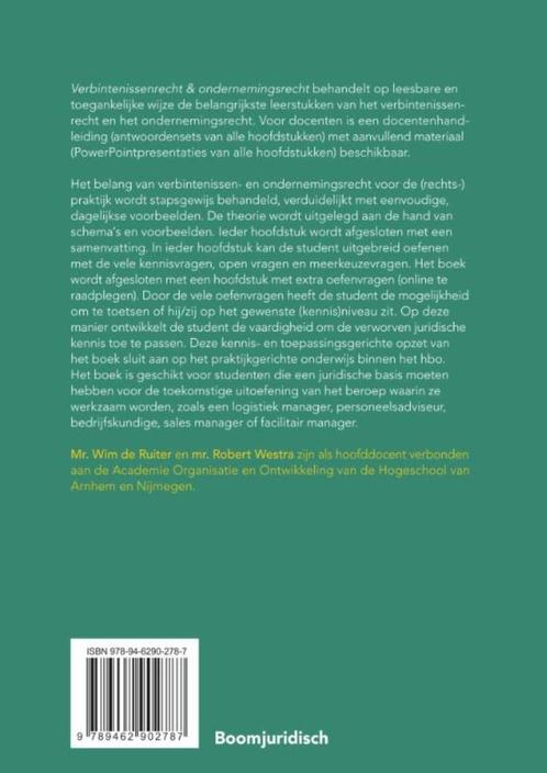 Verbintenissen Recht & Ondernemings Recht, 13e druk, Boeken, Schoolboeken, Zo goed als nieuw, Overige vakken, Overige niveaus