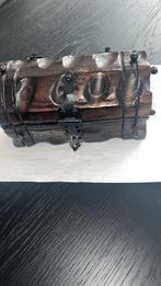 Antieke houten schatkist / sieradendoos, Antiek en Kunst, Ophalen of Verzenden