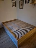 Stevige zelfgemaakt houten bed frame - optioneel met matras, Huis en Inrichting, Slaapkamer | Bedden, Ophalen, Bruin, Tweepersoons