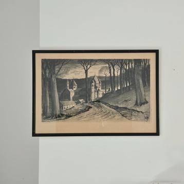 Antieke tekening Maria Laach Klooster beschikbaar voor biedingen
