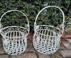 Set van twee Brocante Plantenbakken Bloembakken Metaal Nieuw, Tuin en Terras, Bloembakken en Plantenbakken, Minder dan 30 cm, Minder dan 60 cm