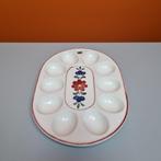 vintage Boerenbont serveerschaaltje voor gevulde eieren 80s, Porselein of Keramiek, Schaal, Ophalen of Verzenden, Zo goed als nieuw