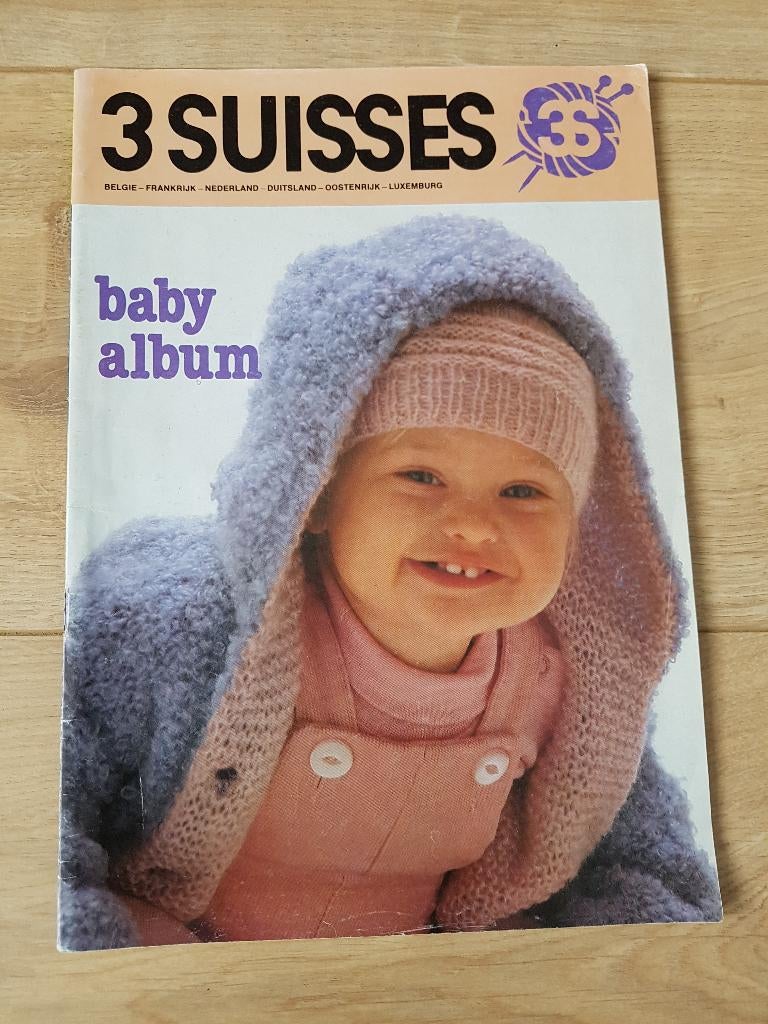Vintage. 3 Suisses. Babyalbum., Hobby en Vrije tijd, Breien en Haken, Ophalen of Verzenden, Gebruikt, Breien, Patroon of Boek