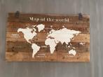 Houten Wereldkaart Paneel - 140x80cm, Huis en Inrichting, Ophalen, Zo goed als nieuw