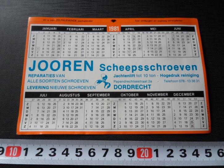 sticker kalender 1981 jooren scheepsmotoren dordrecht, Verzamelen, Stickers, Zo goed als nieuw, Ophalen