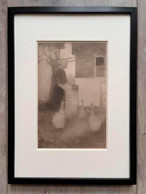 Jan Mankes 1889-1920 / Heliogravure Ganzenliesje 1923, Antiek en Kunst, Kunst | Etsen en Gravures, Ophalen of Verzenden