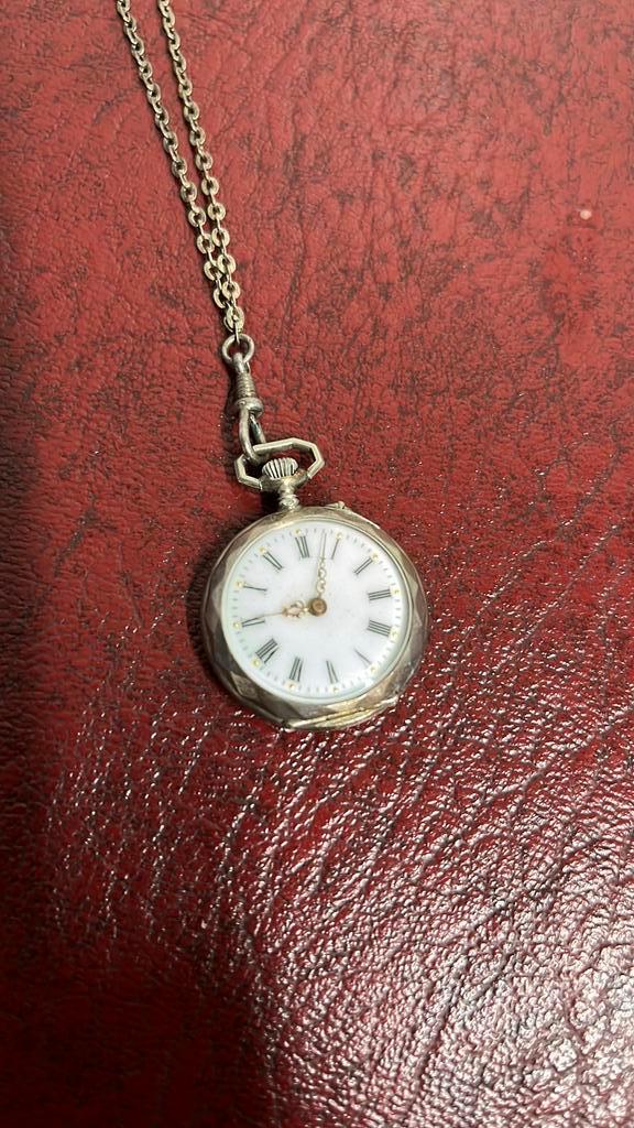 Antiek Dames zakhorloge Merk Remontoir Cilinder 6 rubis, Sieraden, Tassen en Uiterlijk, Horloges | Antiek, Overige merken, Staal