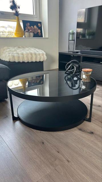 Ronde glazen salontafel smoked glass  beschikbaar voor biedingen