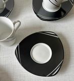 6x Kop en schotel zwart wit Flirt by R&B Manhattan, Huis en Inrichting, Keuken | Servies, Nieuw, Ophalen of Verzenden, Overige stijlen