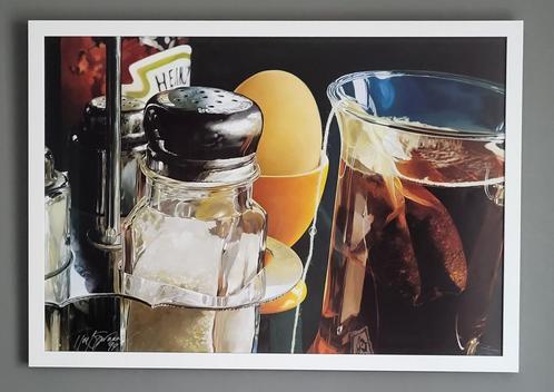 Tjalf Sparnaay Ontbijt. 97 x 67 cm Prachtig werk van deze, Antiek en Kunst, Kunst | Litho's en Zeefdrukken, Ophalen