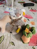 4 Steiff Miniatuur Dieren met Knop - 10cm, Ophalen of Verzenden