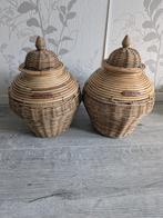 Riviera Maison rattan ginger potten, Huis en Inrichting, Ophalen of Verzenden, Zo goed als nieuw, Rond, Riet