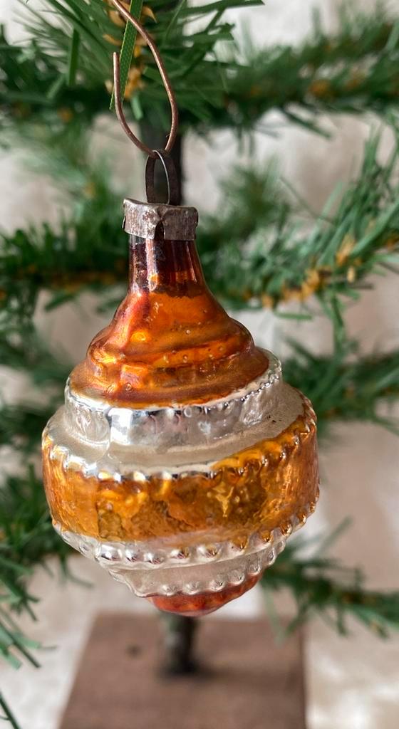 OUD ANTIEK GLAZEN KERSTBOOM KERSTBAL VERSIERING LAMPION TOL, Diversen, Kerst, Zo goed als nieuw, Ophalen of Verzenden