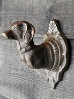 Bronzen wandhaak riem / jas teckel, Antiek en Kunst, Antiek | Koper en Brons, Ophalen of Verzenden, Brons