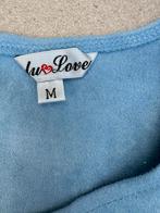 Blauwe Luv Love Jurk - Maat M suedine, Kleding | Dames, Maat 38/40 (M), Blauw, Ophalen of Verzenden, Zo goed als nieuw