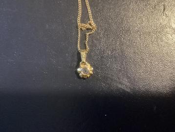 14kr ketting  gouden ketting met echte diamant 3,7 gram 39 c beschikbaar voor biedingen