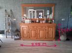 Dressoir en Spiegel, Ophalen, Licht Eiken, Gebruikt, 100 tot 150 cm
