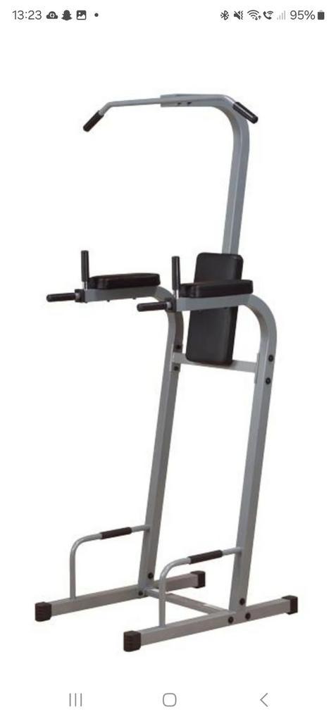 Powerline Chin Dip Station - Vertical Knee Raise, Sport en Fitness, Fitnessapparatuur, Zo goed als nieuw, Krachtstation, Armen