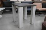 Vierkante salontafel + bijzettafel hout melamine wit grijs, Ophalen, Zo goed als nieuw