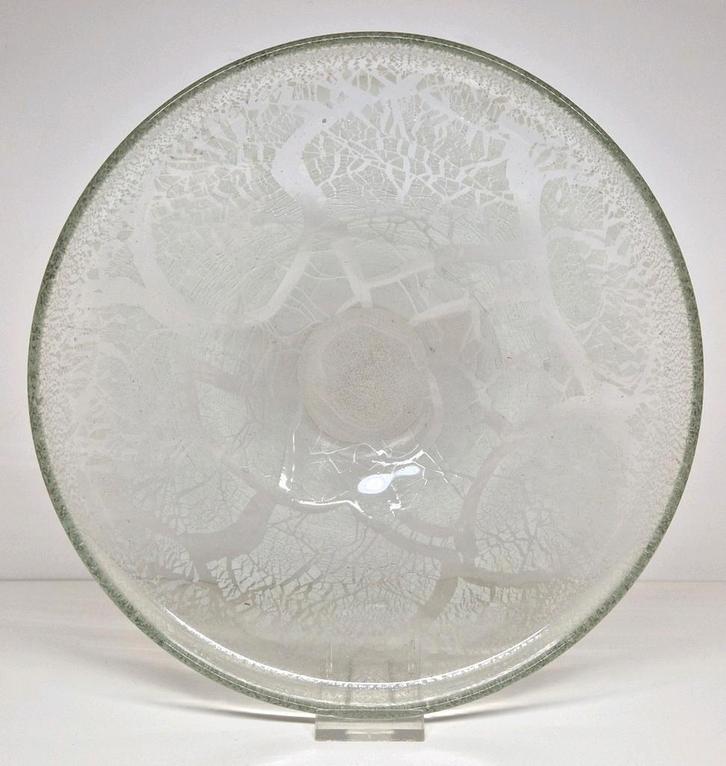 W.J. Rozendaal Kristalunie Maastricht craquelé schaal 1935., Antiek en Kunst, Antiek | Glas en Kristal, Ophalen of Verzenden