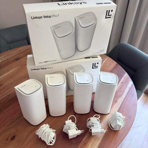 Linksys Velop Pro 7 – 4x Mesh WiFi 7 – Nieuwstaat + Doos, Computers en Software, WiFi-versterkers, Zo goed als nieuw, Ophalen of Verzenden