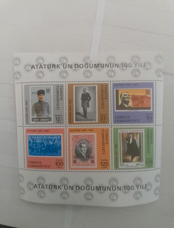 Turkse Postzegels - Atatürk 100 Jaar, Postzegels en Munten, Postzegels | Volle albums en Verzamelingen, Buitenland, Ophalen of Verzenden
