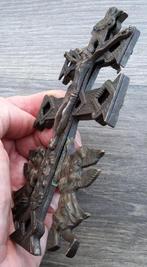 18 de eeuw GROOT Brons Bronzen Relikwie Kruis Draagkruis, Antiek en Kunst, Antiek | Religie, Ophalen of Verzenden