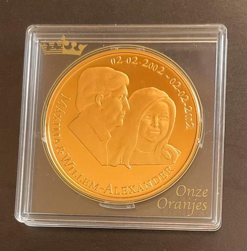 Penning - Maxima & Willem Alexander - Tien Jaar Huwelijk, Postzegels en Munten, Penningen en Medailles, Overige materialen, Nederland