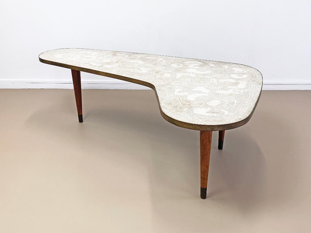 XL Vintage Berthold Muller design mozaïek niertafel retro, Ophalen, Gebruikt, Nvt, Nvt