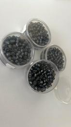 Glaskralen Roicalles zwart grijs gaatjes zilver 4,5 mm, Nieuw, Ophalen of Verzenden