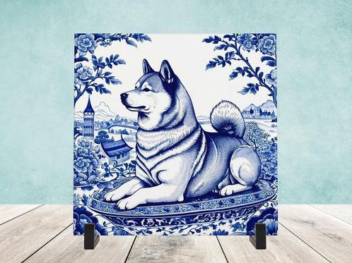 Shiba Delfts Blauw tegel incl voet, Huis en Inrichting, Woonaccessoires | Overige, Nieuw, Ophalen of Verzenden