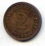 Duitsland 2 Pfennig 1911 G Oplage Ca. 1.3 Miljoen, Ophalen of Verzenden, Duitsland