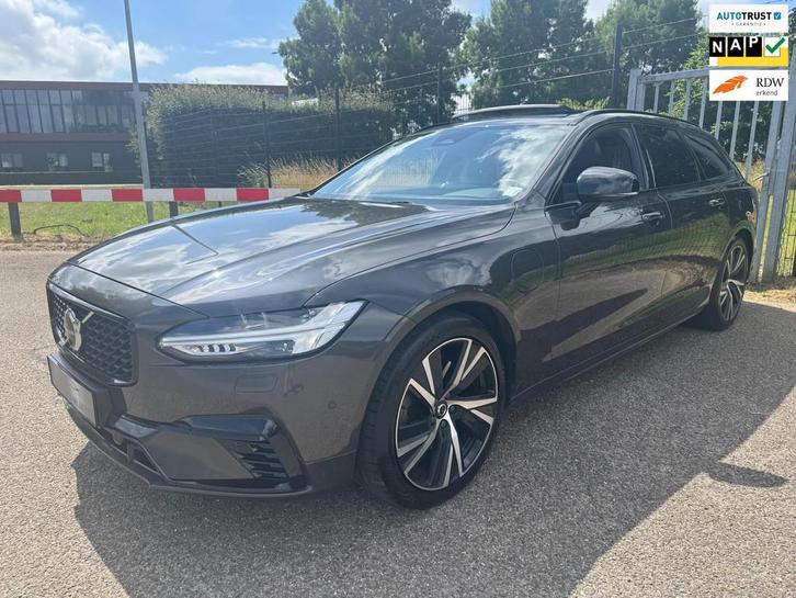 Volvo V90 2.0 T6 AWD Recharge R-Design Facelift Panodak 1eig, Auto's, Volvo, Bedrijf, Te koop, V90, 360° camera, 4x4, ABS, Achteruitrijcamera