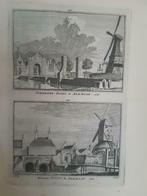 337-338*/ Schermerpoort + Waterpoort te Alkmaar gravure 1752, Antiek en Kunst, Kunst | Etsen en Gravures, Ophalen of Verzenden