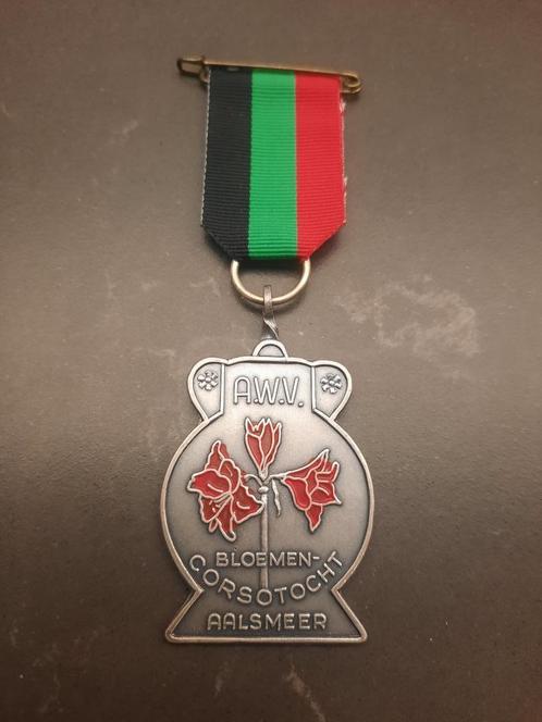 Medaille A.W.V. bloemencorsotocht Aalsmeer, Postzegels en Munten, Penningen en Medailles, Overige materialen, Ophalen of Verzenden