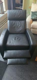 Zwarte Fauteuil met Voetensteun - Stolwijk, Huis en Inrichting, Gebruikt, Ophalen of Verzenden, 75 tot 100 cm, Modern