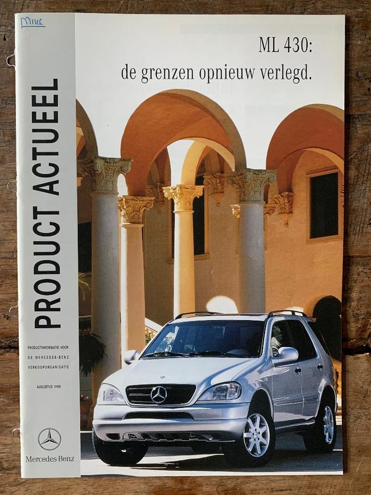 Product informatie brochure Mercedes-Benz ML 430 W163 1998, Boeken, Auto's | Folders en Tijdschriften, Zo goed als nieuw, Mercedes