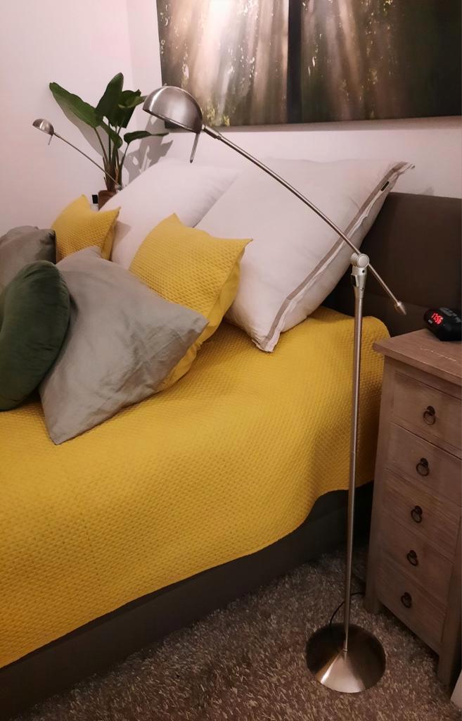 RVS Staande Leeslamp - Zeer Goed!, Huis en Inrichting, Lampen | Vloerlampen, Zo goed als nieuw, 150 tot 200 cm, Ophalen of Verzenden